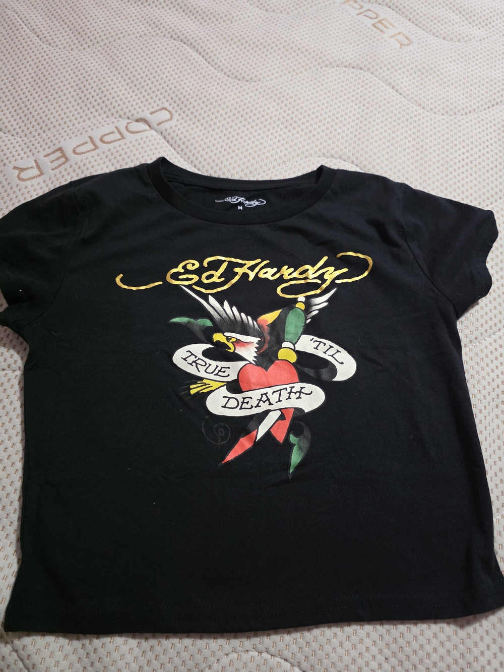 Ed Hardy Girls' Black Graphic Tee - True 'Til Death
